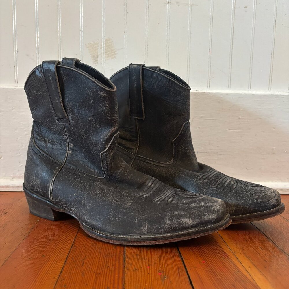 ROPER Womens Dusty Distressed Snip Toe Casual Boots Ankle Low Heel 1-2" SZ 10